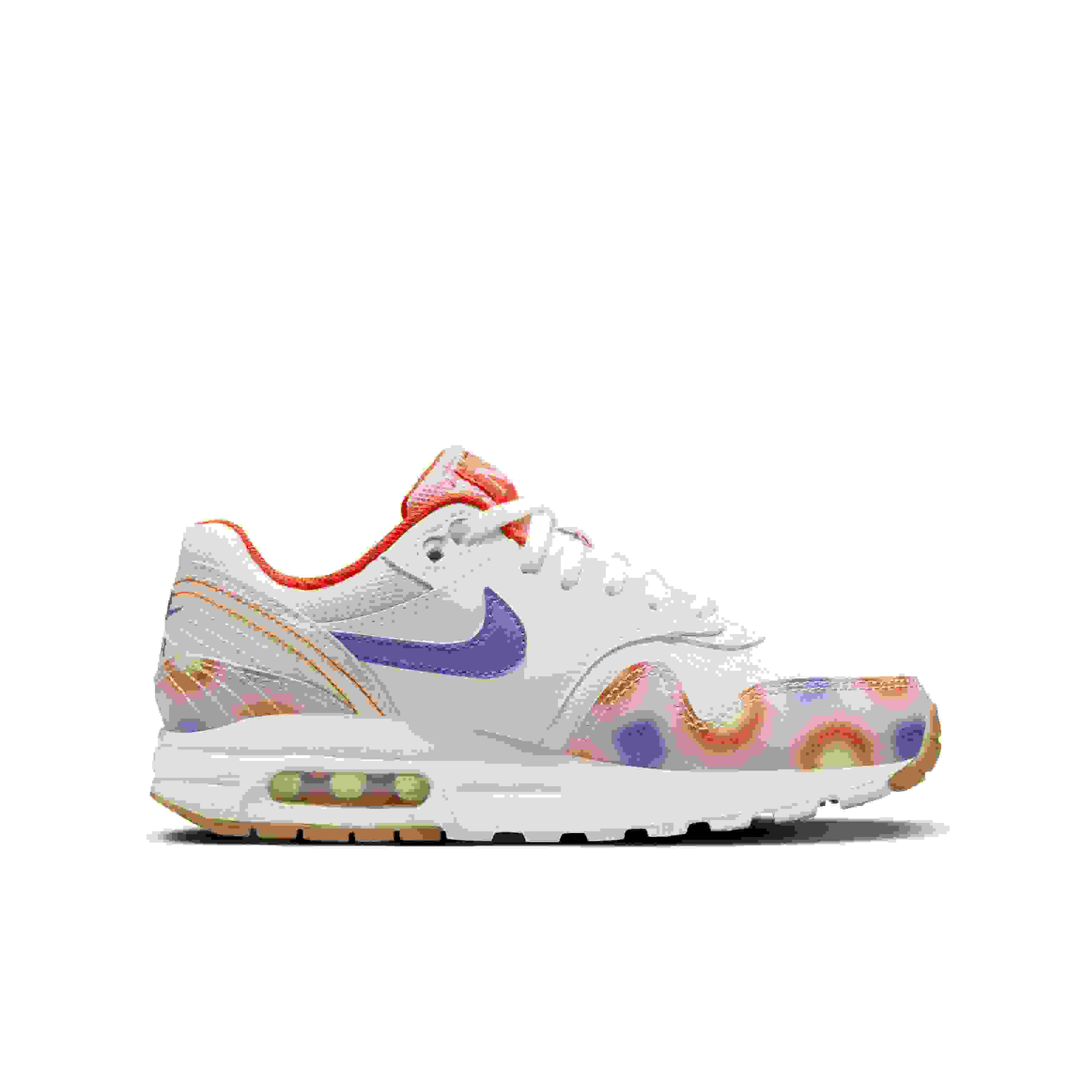 Nike Air Max 1 SE Grade School Girls' "Sail/Blue Joy/Safety Orange/Football Grey" Shoe